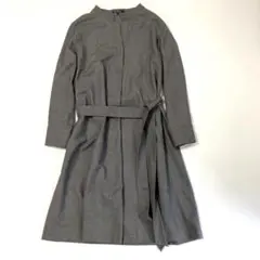 【美品】23区 大きいサイズ 44 ワンピース 毛100％ ベルト付 グレー