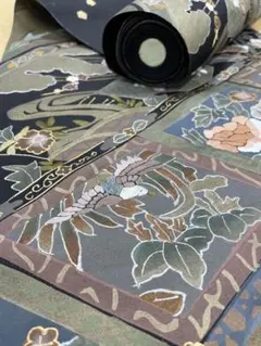 反物 正絹 袋帯 刺繍 裏地付き