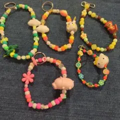 ビーズキーホルダー ビーズストラップ 携帯ストラップ 1つ500円