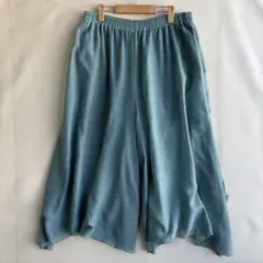 未使用　スクロール　レディース　ガウチョパンツ　M エメラルドグリーン