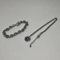 WEGO メンズ　シルバーブレスレット&ネックレス2点セット