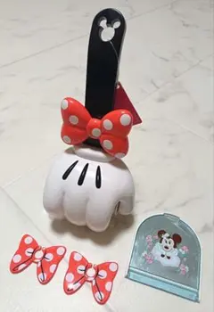 Disney ミニーちゃん セット(手型クリーナー、リボン型クリップ、鏡)