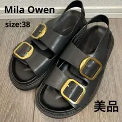 美品✨ MilaOwen ミラオーウェン バックルベルトサンダル 黒 24.5
