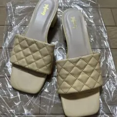 美品 しまむら キルティング ミュール