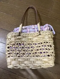 美品　浴衣バッグ 紫　取り外し可能