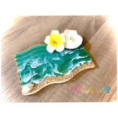 ハワイアン✨海のウッドアクセサリートレイ✨インテリアトレイ✨ラスト1つ