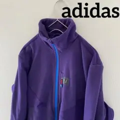 adidasアディダスブルゾンフリースジャケットメンズLl長袖パープル紫古着