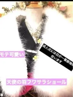 人気天使の羽❤️モテ可愛ふわふわショール❤️成人式には白い羽一番映えます‼️