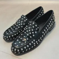 新品未使用　ZARA ザラ♡スタッズ ローファー　黒　ブラック　38