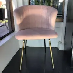 モダン ベルベット ピンク ダイニングチェア