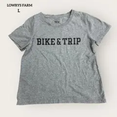 LOWRYS FARM カジュアル ストリート アウトドアロゴTシャツ グレー