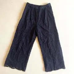 UNITED ARROWS ネイビー レース ワイドパンツ