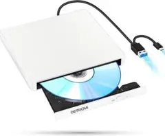 外付け CD DVDドライブ USB3.0&Type-C両用ケーブル