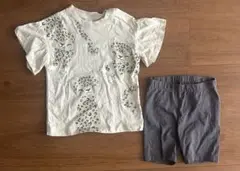 H&M レオパード柄Tシャツ　ショートパンツ　90