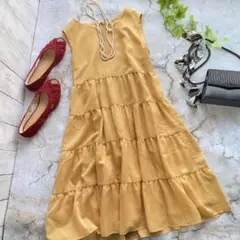 a1457ローズティアラ♡ティアードワンピース Aラインノースリーブ かわいい