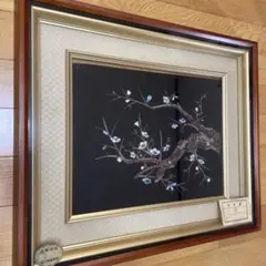 骨董　山梨　芸術品　宝石画　貴石画　尊石画 貴石画・宝石画・在銘・額縁・壁飾り・No.230316-02・梱包サイズ