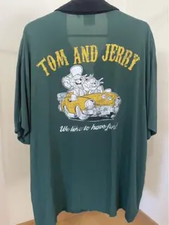 トムとジェリー ボーリングシャツ 半袖 M グリーン