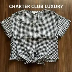 CHARTER CLUB LUXURY ギンガムチェックトップス　PSサイズ