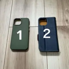 iPhone13ミニ用ケース オリーブグリーン ネイビー　セット