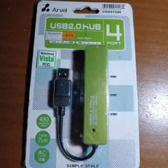 Arvel USB2.0ハブ 4ポート H431GN グリーン