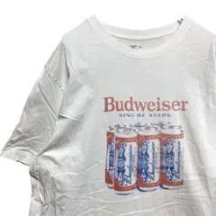 BJOI 缶ビール Tシャツ 古着 白 バドワイザー budweiser 企業