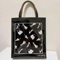 エムズグレイシー　トートバッグ　鞄　ブラック　ロゴ　お洒落　バッグ