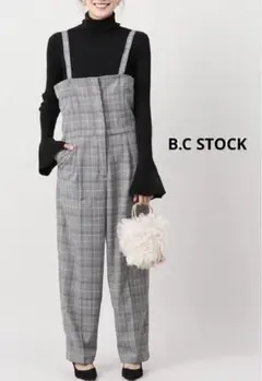 【 B.C STOCK 】チェック柄 オールインワン サロペットパンツ