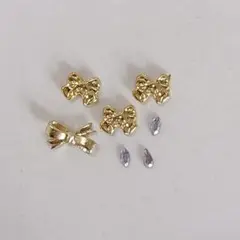ネイルパーツ　ゴールド　メタルリボン
