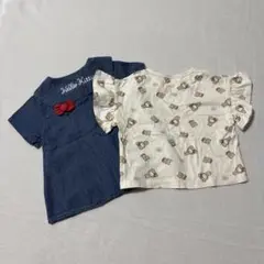 Hello Kittyキティーちゃん　デニムシャツ　Tシャツセット　90cm