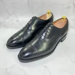 【美品】ペルフェット ドレスシューズ パンチドキャップトゥ 25.0㎝ ブラック