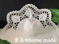 2.淡grayふくろう アロマキャンドル❁Handmade