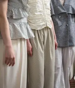 lawgy ドットパンツ　ベージュ