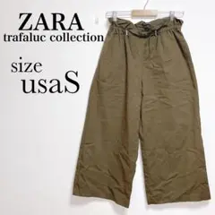 ZARA trf ザラトラファルック　ウエストドロストガウチョパンツ【usaS】