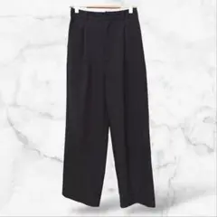 【ローリーズファーム】ストレートパンツ 黒無地(M)ウエストゴム シンプル 下