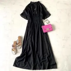 美品.定価2.8万☆エレンディーク スラブスモックギャザーワンピース 02