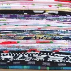 ダブルガーゼ生地　大量詰め合わせ　大きめ　長め　ハギレ　綿100％　合計６３点