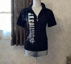 y2k グランジロックスカルtシャツ