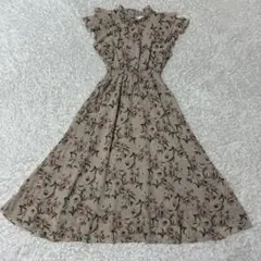 極美品　TOCCO 花柄　ワンピース　ロング　総柄　フレア　シホン　Aライン