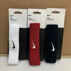 ブラック＆ホワイト＆レッド　ナイキ　ヘッドバンド 3個