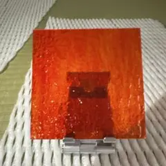 テクスチャーガラス板赤系(10*10cm,厚さ1.4-1.5mm)