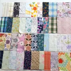 はぎれ　生地　まとめ売り　40枚セット　約10×10cm　花柄など　①