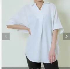 新品タグ付き‼️ゆったり♡ドルマン風＊半袖＊エリ付きBIGシャツ＊チュニック