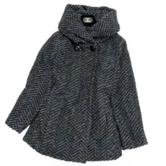 美品 UNTITLED アンタイトル ダウンコート モヘア混 ツイード 襟 42