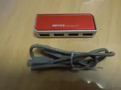 BUFFALO　USB4ポートハブ　品番BHB4-U201/RD