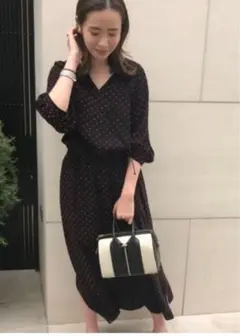 デミルクスビームス ドットワンピース ブラック