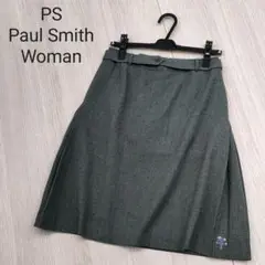 Paul Smith Woman ポールスミス 刺繍 ウール台形スカート グレー