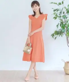 Prima Scherrer ニットワンピース フレア袖 ホールガーメント