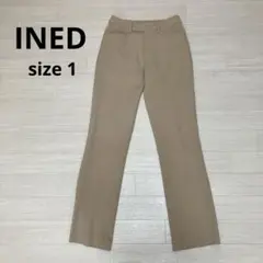 ◆ INED イネド スラックス カジュアル ストレッチ パンツ ベージュ 1