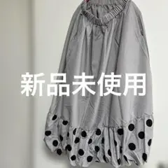 アビトーキョー　ドットティーアード切替えバルーンスカート　グレー