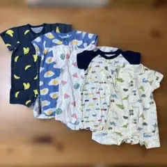 半袖 前開き ロンパース　5枚セット　60-70サイズ 新生児